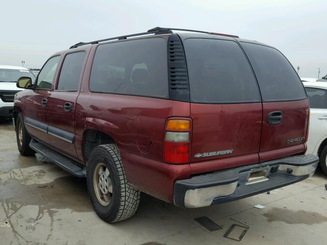 1GNEC16Z42J338627 - 2002 CHEVROLET SUBURBAN C MAROON photo 3