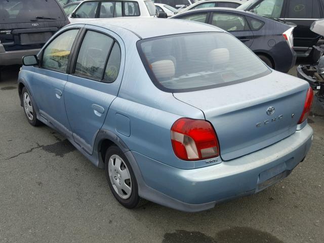 JTDBT123210132966 - 2001 TOYOTA ECHO BLUE photo 3