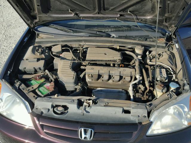 2HGES26771H500106 - 2001 HONDA CIVIC EX 勃艮第红 照片 7