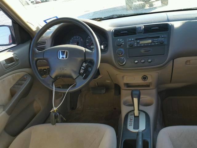 2HGES26771H500106 - 2001 HONDA CIVIC EX 勃艮第红 照片 9