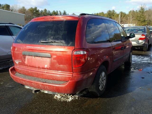 1D4GP24R77B194008 - 2007 DODGE GRAND CARA RED photo 4