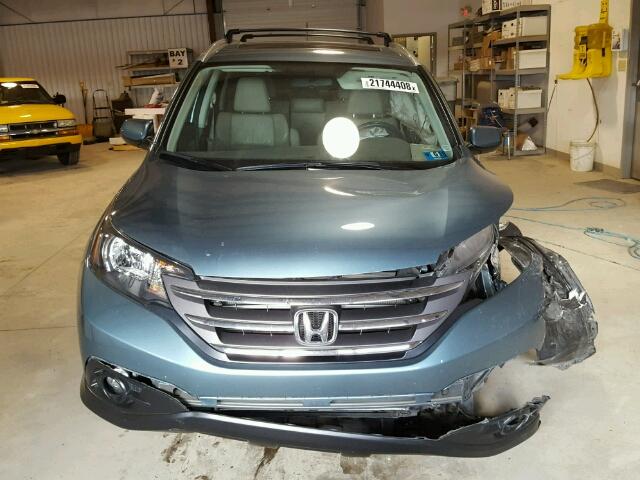 5J6RM4H74EL069889 - 2014 HONDA CR-V EXL BLUE photo 9