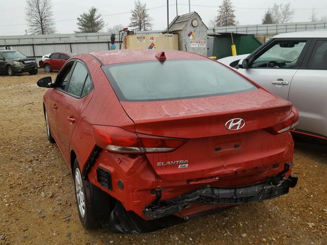 5NPD74LF7HH156006 - 2017 HYUNDAI ELANTRA SE RED photo 9