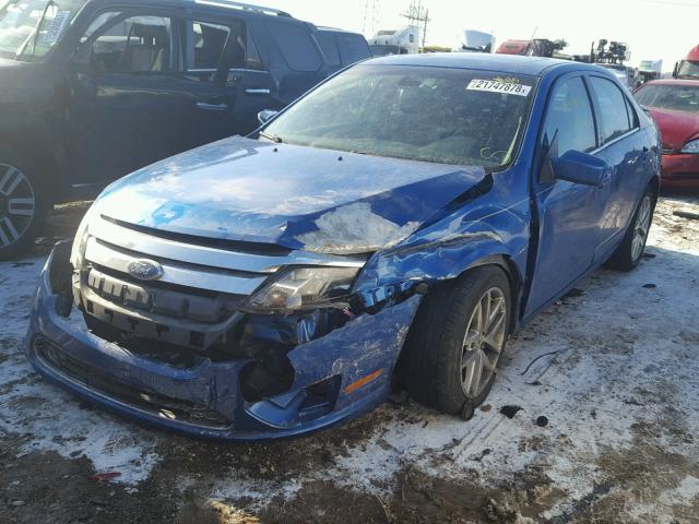 3FAHP0JA9BR296926 - 2011 FORD FUSION SEL BLUE photo 2