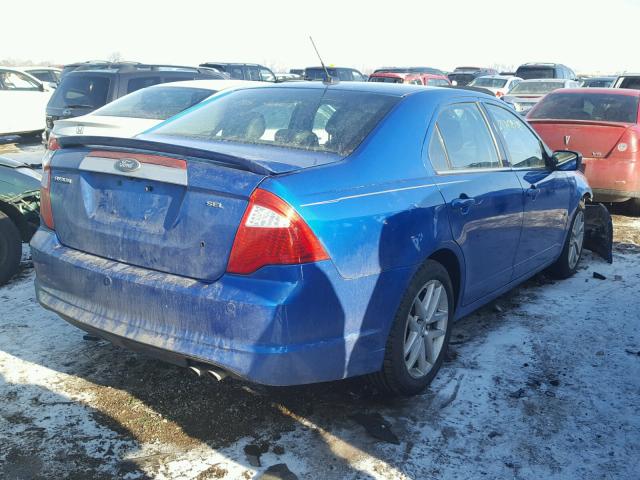 3FAHP0JA9BR296926 - 2011 FORD FUSION SEL BLUE photo 4