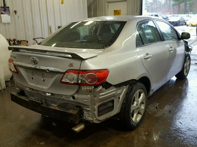 2T1BU4EE6CC799690 - 2012 TOYOTA COROLLA BA SILVER photo 4