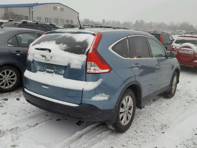 5J6RM4H78EL004446 - 2014 HONDA CR-V EXL BLUE photo 4