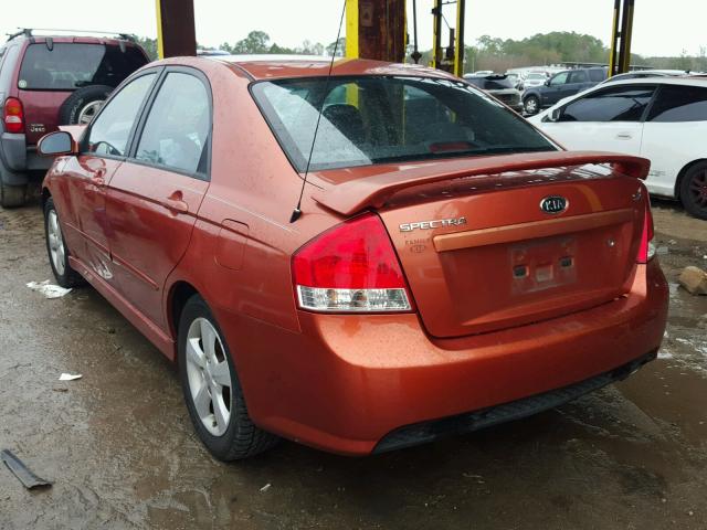 KNAFE121885021133 - 2008 KIA SPECTRA EX ORANGE photo 3