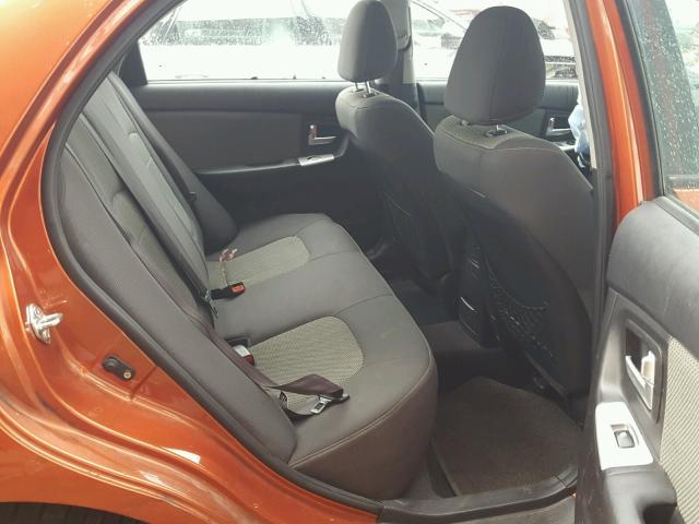 KNAFE121885021133 - 2008 KIA SPECTRA EX ORANGE photo 6