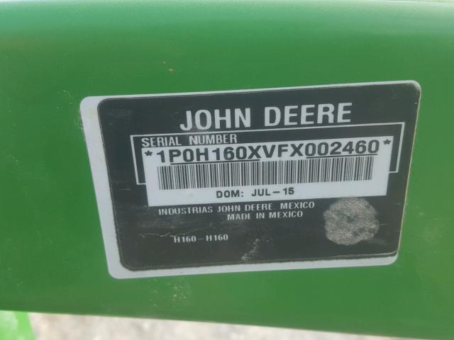 1P0H160XVFX002460 - 2015 JOHN DEERE BUCKET GREEN photo 10