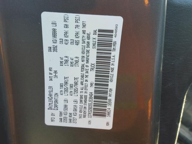 1D7KS28D55J538464 - 2005 DODGE RAM 2500 S Boz foto 10