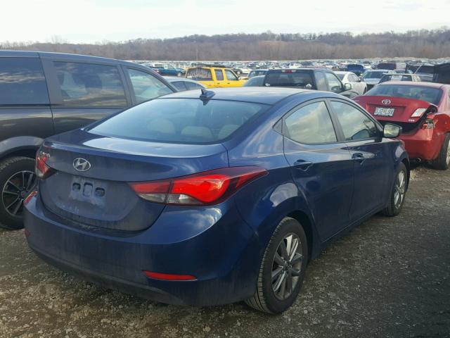 5NPDH4AE7GH742078 - 2016 HYUNDAI ELANTRA SE BLUE photo 4