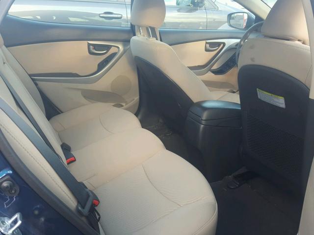 5NPDH4AE7GH742078 - 2016 HYUNDAI ELANTRA SE BLUE photo 6