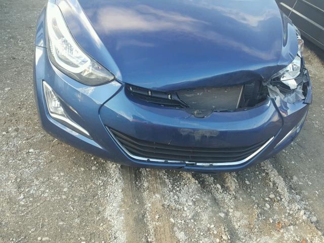 5NPDH4AE7GH742078 - 2016 HYUNDAI ELANTRA SE BLUE photo 9