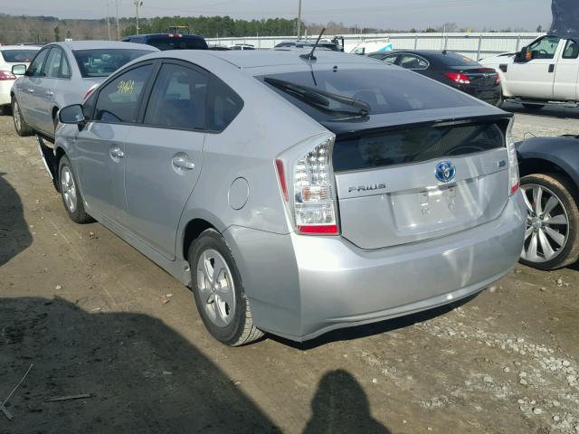 JTDKN3DU8B0322204 - 2011 TOYOTA PRIUS SILVER photo 3