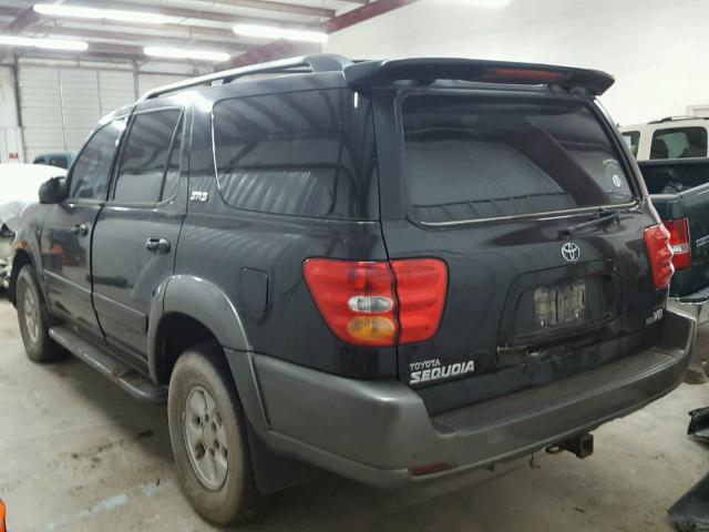 5TDZT34A24S228121 - 2004 TOYOTA SEQUOIA SR BLACK photo 3