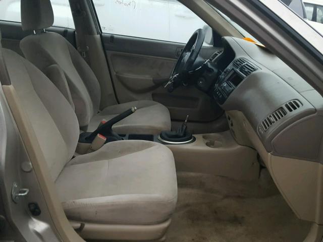 1HGES25711L058234 - 2001 HONDA CIVIC EX 金色 照片 5