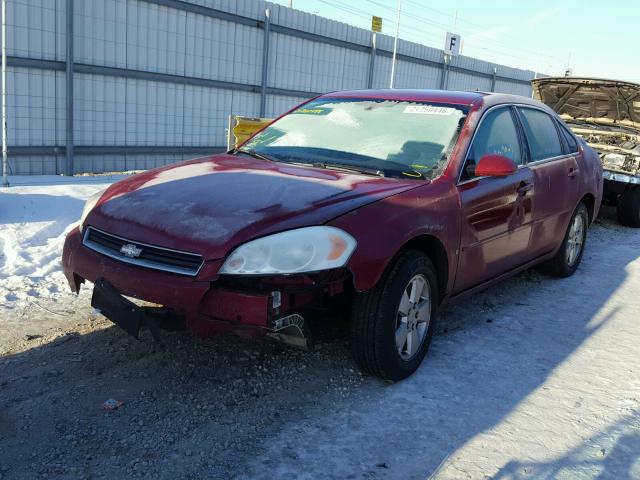 2G1WT58K869350097 - 2006 CHEVROLET IMPALA LT RED photo 2