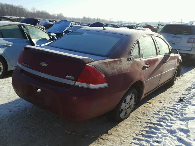 2G1WT58K869350097 - 2006 CHEVROLET IMPALA LT RED photo 4