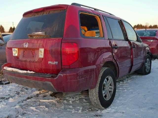 5FNYF18465B004710 - 2005 HONDA PILOT EX BURGUNDY photo 4