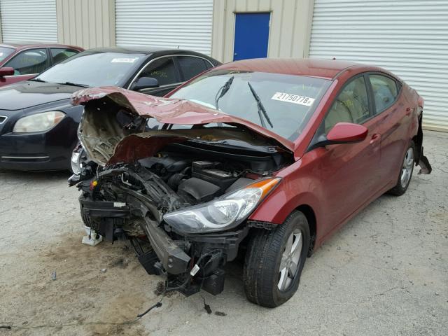 5NPDH4AE2DH438250 - 2013 HYUNDAI ELANTRA GL BURGUNDY photo 2