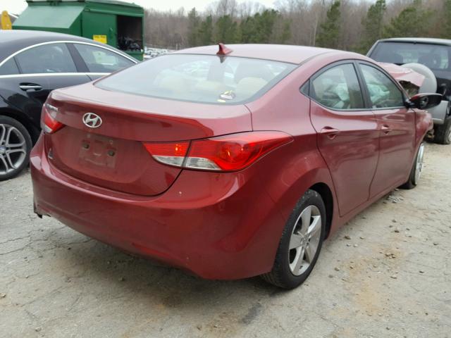 5NPDH4AE2DH438250 - 2013 HYUNDAI ELANTRA GL BURGUNDY photo 4