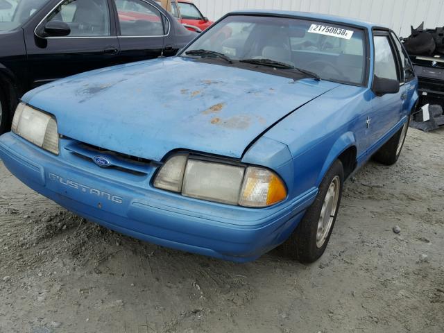 1FACP41M8NF166830 - 1992 FORD MUSTANG LX BLUE photo 2