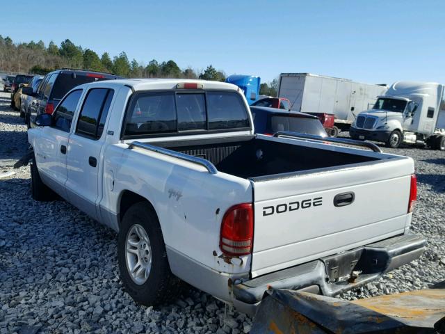 1B7GL2ANX1S211868 - 2001 DODGE DAKOTA QUA WHITE photo 3