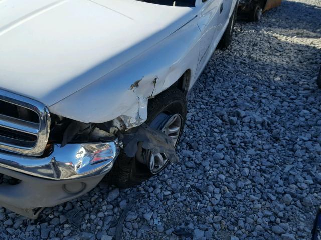 1B7GL2ANX1S211868 - 2001 DODGE DAKOTA QUA WHITE photo 9