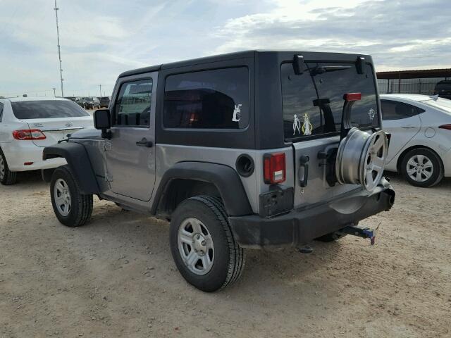 1C4AJWAGXFL591798 - 2015 JEEP WRANGLER S ვერცხლისფერი ფოტო 3