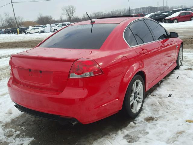 6G2ER57709L204215 - 2009 PONTIAC G8 RED photo 4