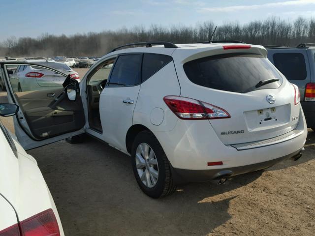 JN8AZ1MW0DW315015 - 2013 NISSAN MURANO S WHITE photo 3