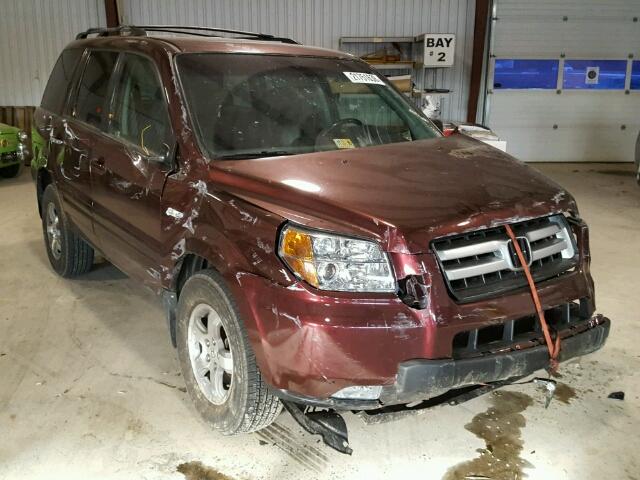 5FNYF18777B007015 - 2007 HONDA PILOT EXL BURGUNDY photo 1