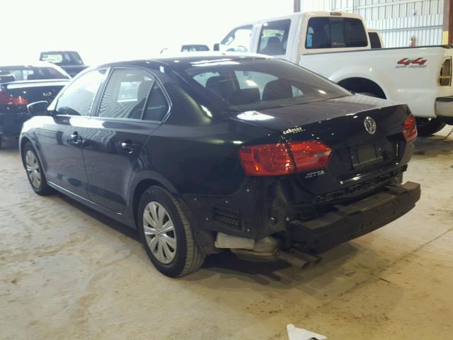 3VW2K7AJ8DM257202 - 2013 VOLKSWAGEN JETTA BASE BLACK photo 3