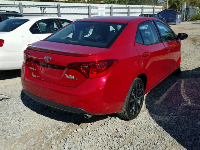 2T1BURHE4HC752643 - 2017 TOYOTA COROLLA L RED photo 4