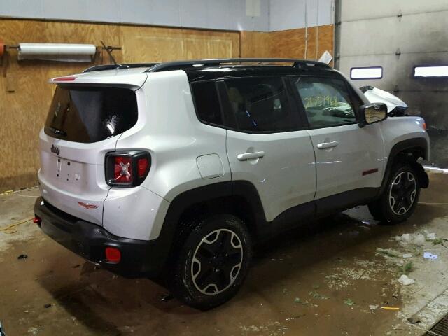 ZACCJBCT2FPB44048 - 2015 JEEP RENEGADE T SILVER photo 4