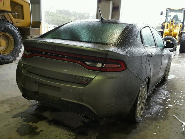 1C3CDFCH8DD300135 - 2013 DODGE DART LIMIT GRAY photo 4