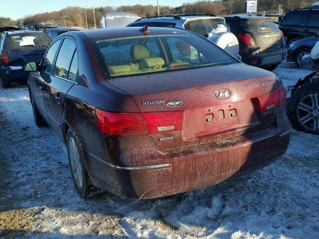 5NPEU46C49H447532 - 2009 HYUNDAI SONATA SE RED photo 3