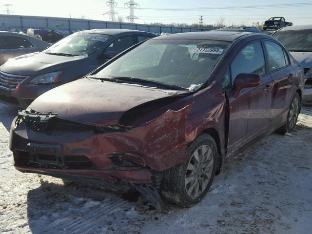 19XFA1F99BE029252 - 2011 HONDA CIVIC EXL BURGUNDY photo 2