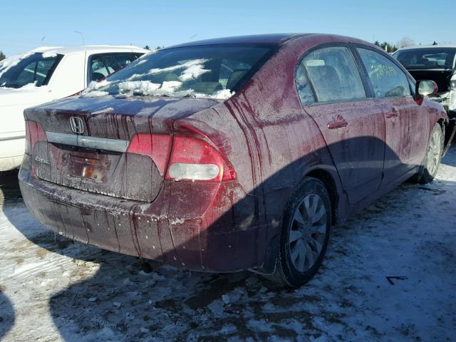 19XFA1F99BE029252 - 2011 HONDA CIVIC EXL BURGUNDY photo 4