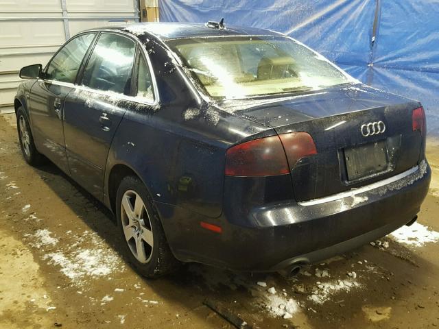 WAUAF68E35A501890 - 2005 AUDI A4 2.0T BLUE photo 3