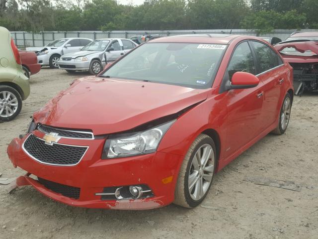 1G1PH5SC5C7409143 - 2012 CHEVROLET CRUZE LTZ BURGUNDY photo 2