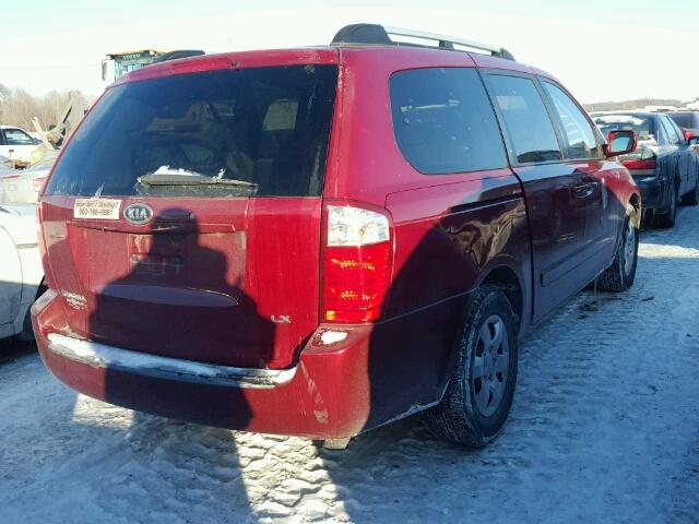 KNDMB233586242336 - 2008 KIA SEDONA EX RED photo 4