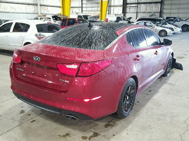 5XXGN4A77EG302944 - 2014 KIA OPTIMA EX RED photo 4