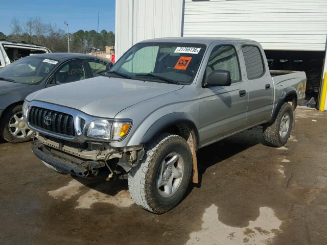 5TEGN92N54Z415219 - 2004 TOYOTA TACOMA DOU SILVER photo 2