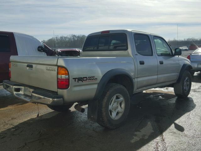 5TEGN92N54Z415219 - 2004 TOYOTA TACOMA DOU SILVER photo 4