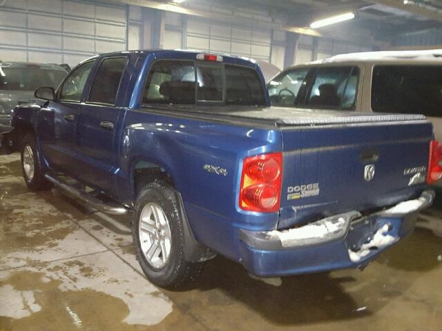 1D7HW38P89S817163 - 2009 DODGE DAKOTA SXT BLUE photo 3