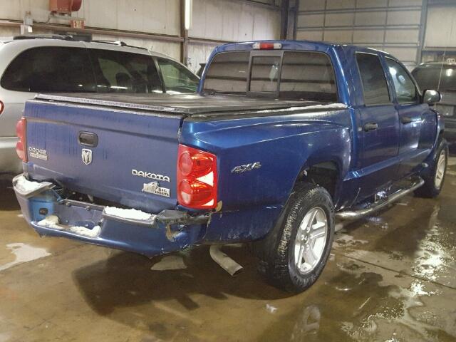 1D7HW38P89S817163 - 2009 DODGE DAKOTA SXT BLUE photo 4