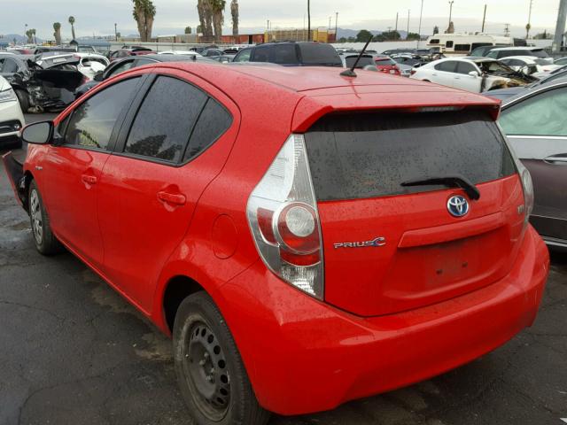 JTDKDTB31E1075362 - 2014 TOYOTA PRIUS C RED photo 3