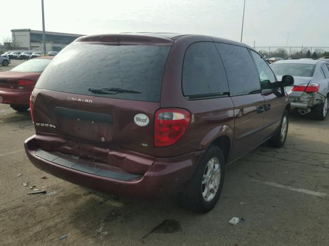 1D4GP25363B192948 - 2003 DODGE CARAVAN SE MAROON photo 4